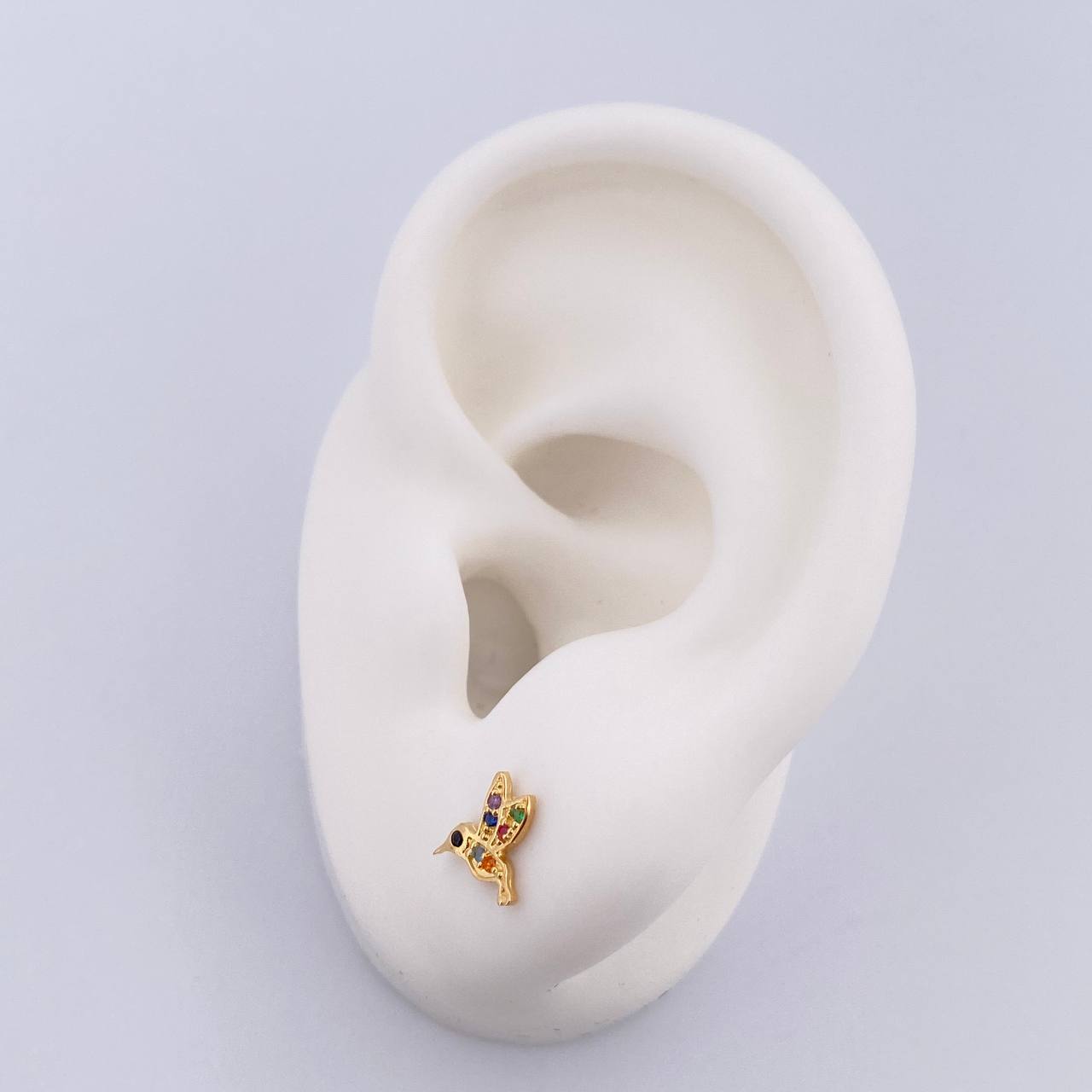 Topos Colibri 0.85gr / Circones Colores Oro Amarillo 18K &