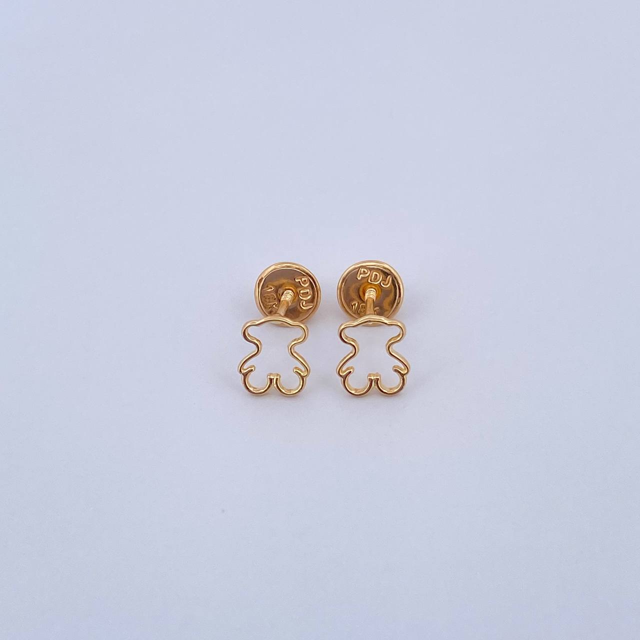 Topos Silueta Oso Ts 0.55gr / Liso Oro Amarillo 18K &