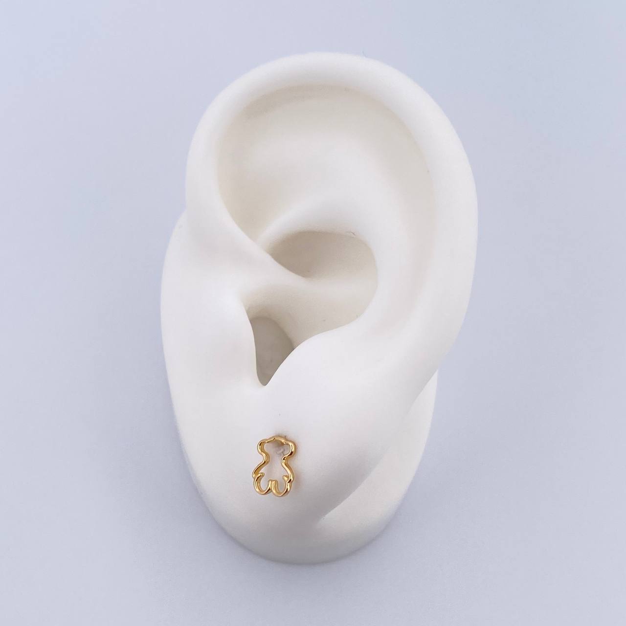 Topos Silueta Oso Ts 0.55gr / Liso Oro Amarillo 18K &