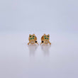 Stud Earrings Colibri 0.8gr / Black Green White Zircons 18K Yellow Gold &