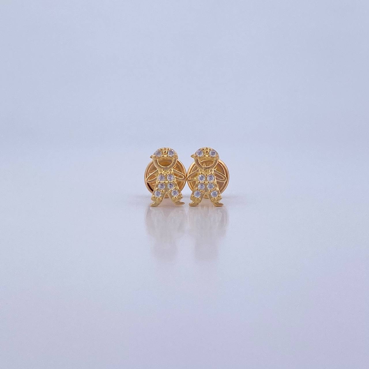 Topos Niño 0.75gr / Circones Blancos Oro Amarillo 18K &