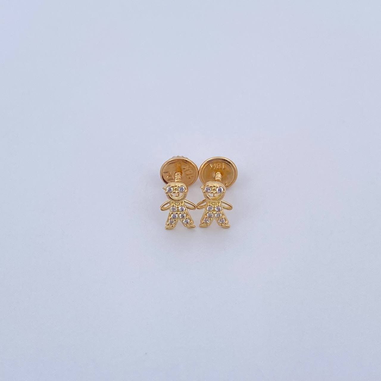 Topos Niño 0.75gr / Circones Blancos Oro Amarillo 18K &