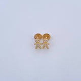 Topos Niño 0.75gr / Circones Blancos Oro Amarillo 18K &