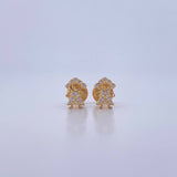 Topos Niña 0.85gr / Circones Blancos Oro Amarillo 18K &