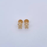 Topos Niña 0.85gr / Circones Blancos Oro Amarillo 18K &