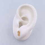 Topos Niña 0.85gr / Circones Blancos Oro Amarillo 18K &