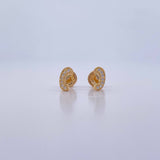 Stud Earrings Virgin Mary 0.9gr / White Zircons 18K Yellow Gold &
