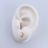 Stud Earrings Virgin Mary 0.9gr / White Zircons 18K Yellow Gold &