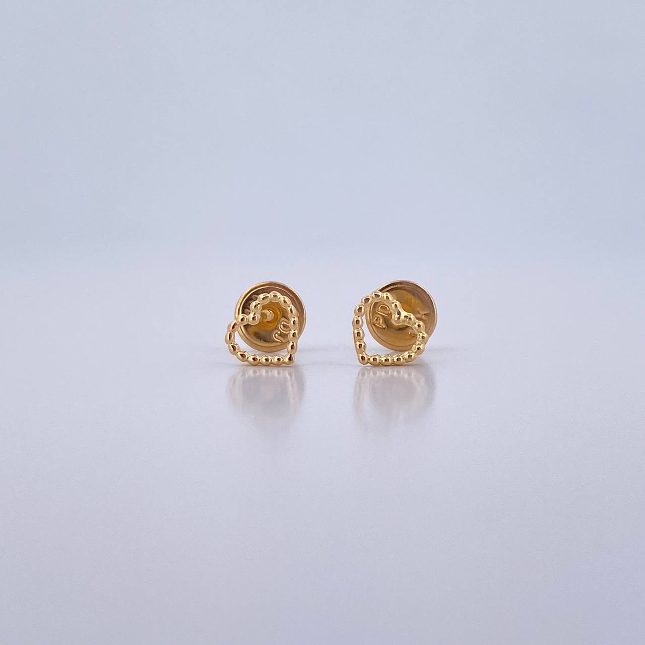 Topos Silueta Corazon 0.5gr / Punteados Oro Amarillo 18K &