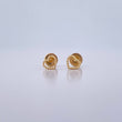 Stud Earrings Heart Silhouette 0.55gr / Yellow Gold 18K Dotted &