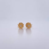 Stud Earrings Mandala 0.7gr / White Zircon Yellow Gold 18K &