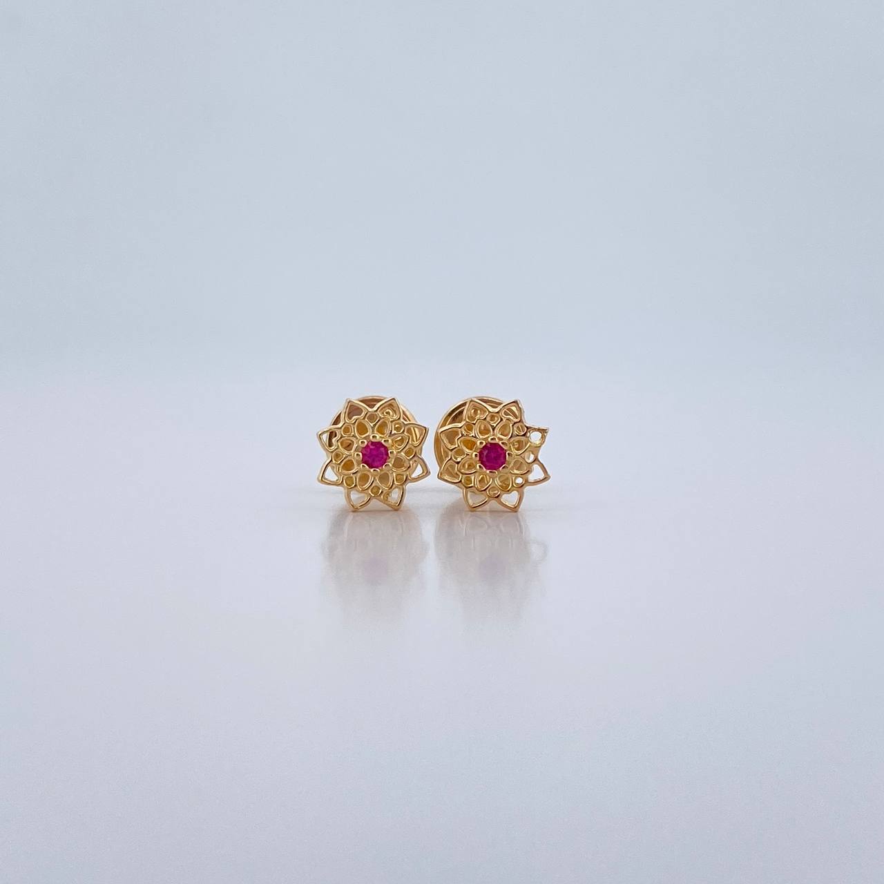 Topos Mandala 0.7gr / Circon Fucsia Oro Amarillo 18K &