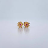 Topos Mandala 0.7gr / Circon Fucsia Oro Amarillo 18K &