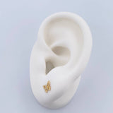 Topos Mariposa 0.6gr / Circones Blancos Oro Amarillo 18K &