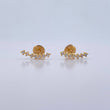 Stud Earrings Line 0.8gr / White Zircons 18K Yellow Gold &
