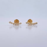 Stud Earrings Line 0.8gr / White Zircons 18K Yellow Gold &