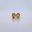 Topos Flor 0.45gr / Circon Verde Oro Amarillo 18K &