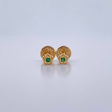 Topos Flor 0.45gr / Circon Verde Oro Amarillo 18K &