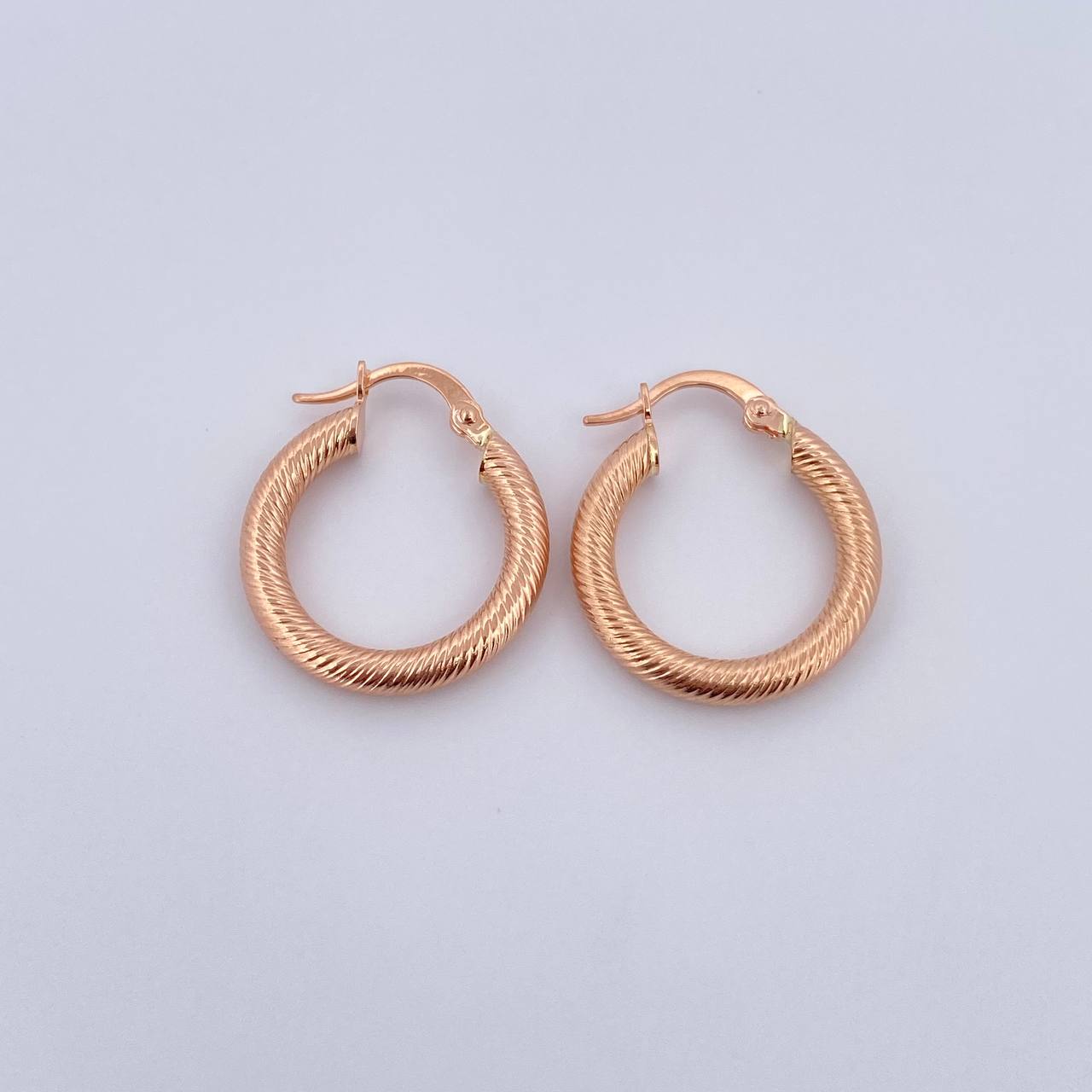 Candongas Zion 2.55gr / 2.3cm / Resorte Oro Rosa 18K &