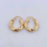 Candongas Sienna 4.4gr / 2.4cm / Entorchadas Oro Amarillo 18K &