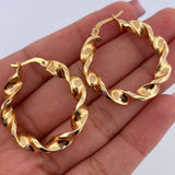 Candongas Nilo 4.4gr / 3.1cm / Entorchadas Lisas Oro Amarillo 18K &