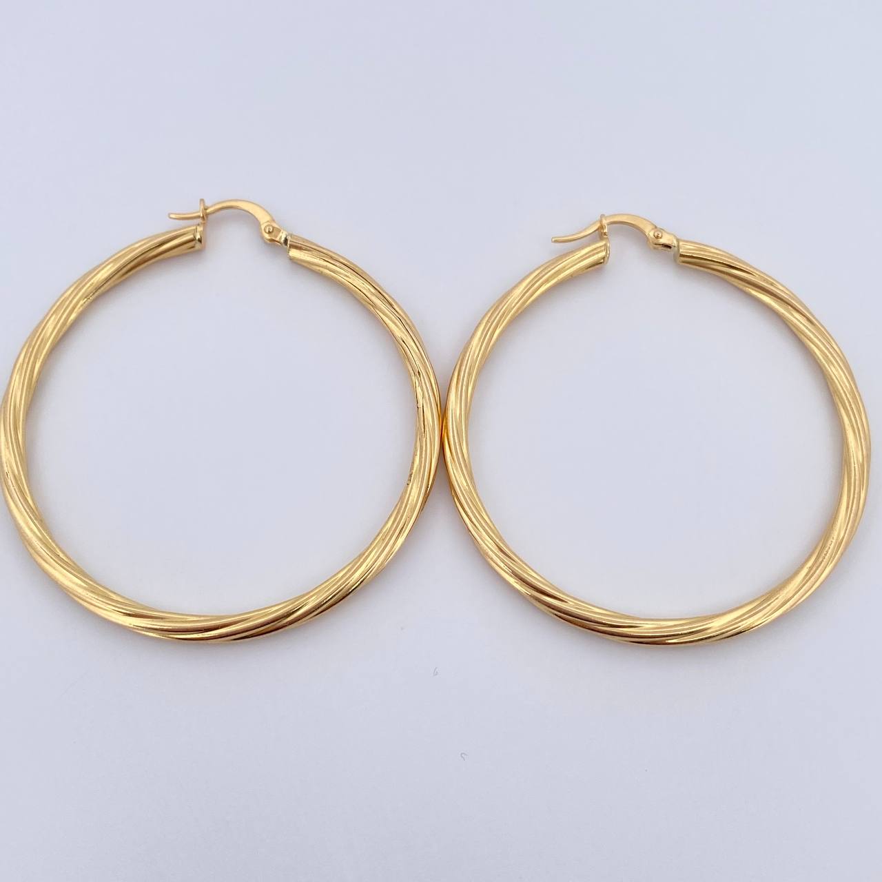 Candongas Lore 6.15gr / 5cm / Entorchadas Oro Amarillo 18K &