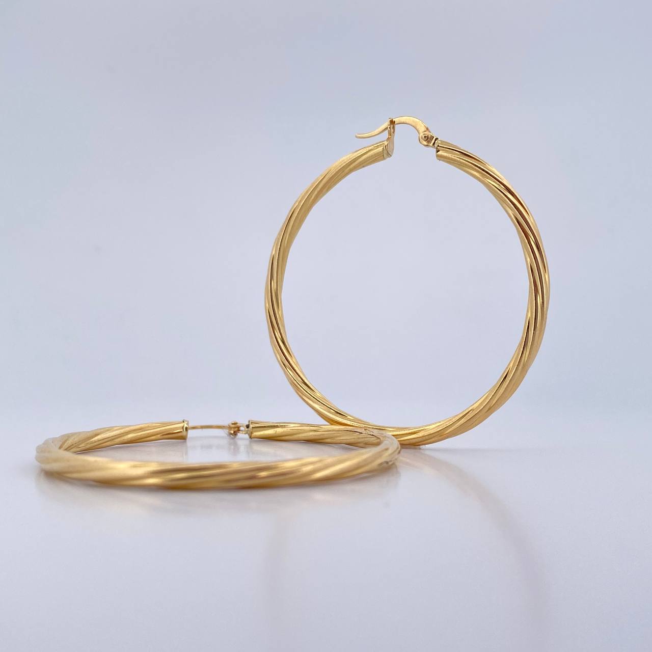 Candongas Lore 6.15gr / 5cm / Entorchadas Oro Amarillo 18K &