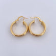 Hoop Earrings Iliana 4.1gr / 2.4cm / Striped 18K Yellow Gold &
