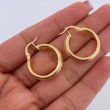 Hoop Earrings Iliana 4.1gr / 2.4cm / Striped 18K Yellow Gold &