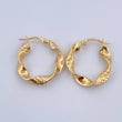 Candongas Remi 2.4gr / 2.4cm / Textura Cruzada Oro Amarillo 18K &