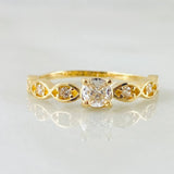 Anillo Solitario Ojos Tupidos 1.95gr / T5 1/2 / Oro Amarillo 18K