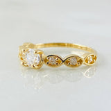 Anillo Solitario Ojos Tupidos 1.95gr / T5 1/2 / Oro Amarillo 18K