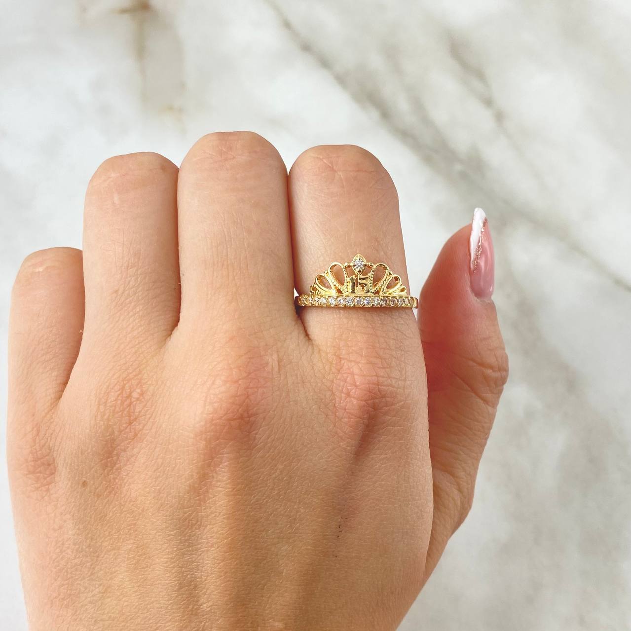Ring 15s Wavy Feathers 1.95gr / Size 7 1/4 / 18K Gold