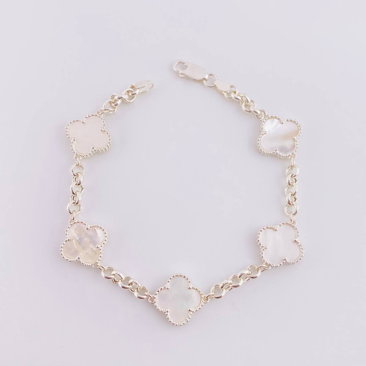 Adjustable Bracelet Classic Link Clover 8.45g / 7 3/4 in - 7 1/2 in / 4.5mm Silver 925
