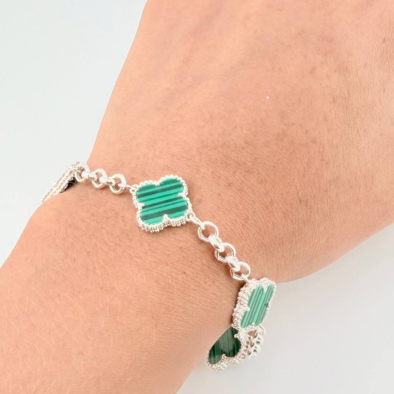 Adjustable Bracelet Classic Link Clover 7.9g / 7 3/4 in - 7 1/2 in / 4.5mm Silver 925