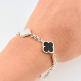 Modular Classic Link Bracelet Clover 8.7g / 7 3/4 in - 7 1/4 in / 4.4mm Silver 925