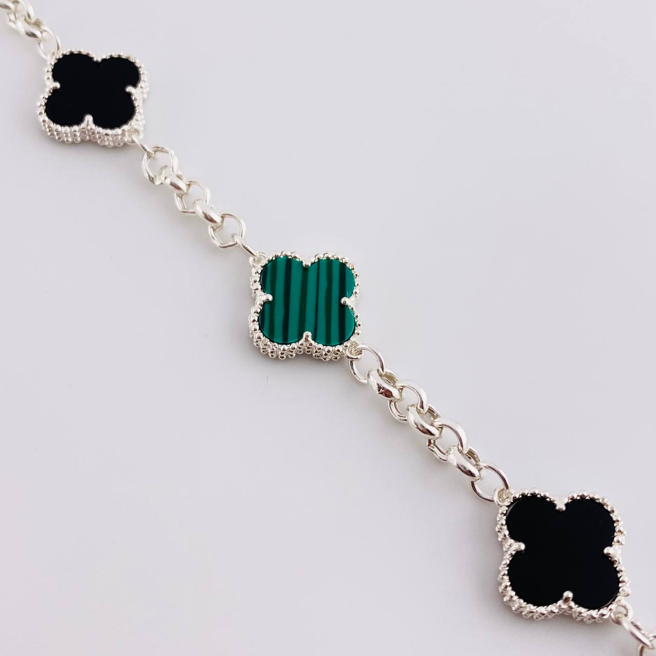 Adjustable Bracelet Classic Link Clover 7.6g / 8 in - 7 1/2 in / 4.5mm Silver 925