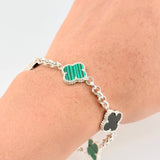 Adjustable Bracelet Classic Link Clover 7.6g / 8 in - 7 1/2 in / 4.5mm Silver 925