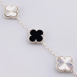 Adjustable Bracelet Double-Sided Clover Box 12.45g / 7 3/4 in - 7 1/4 in / 1.9mm Silver 925
