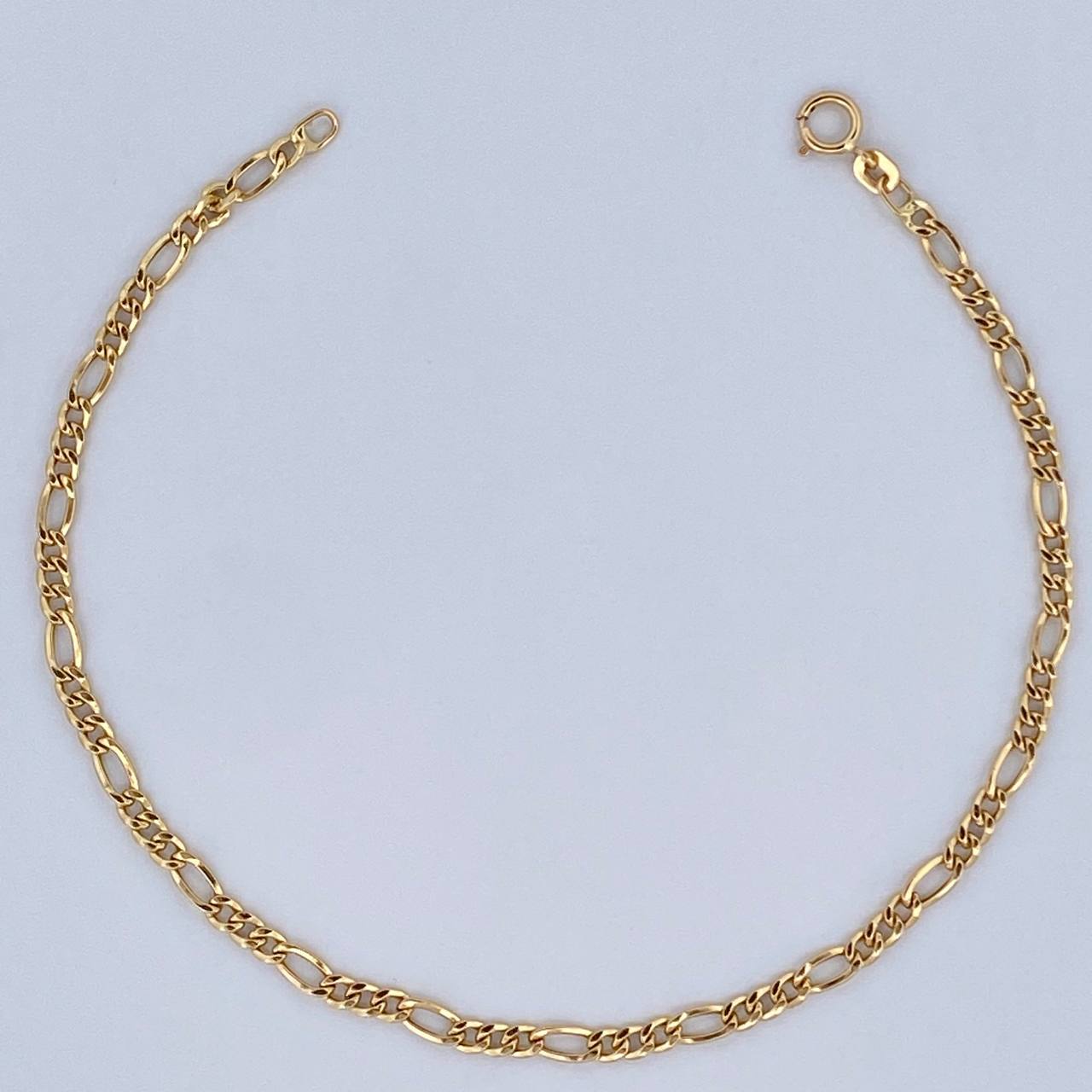 Figaro Bracelet 1.6gr / 7.7in / +1 18K Gold &