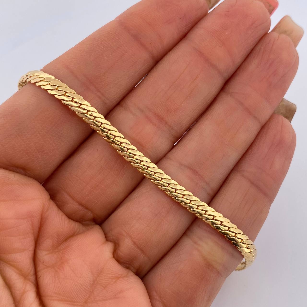 Flat Snake Bracelet 4.4gr / 7.6in / +3 18K Gold &