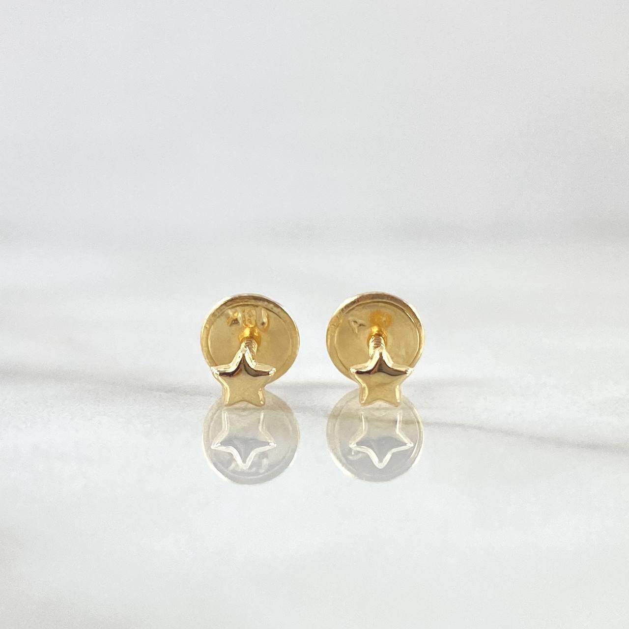 Stud Earrings Star 0.4gr / 3.2mm 18K Yellow Gold ©