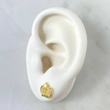 Topos Corona Estrella 1.55gr / 9mm / Circones Blancos Verdes Oro Amarillo 18K