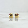 Topos Corazon 0.7gr / 7mm Circon Fucsia Oro Amarillo 18K