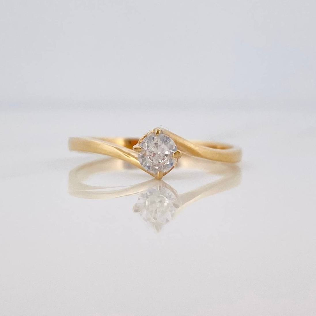 Solitaire Ring Wave 1.75 g / T7 1/4 Yellow Gold 18K