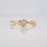 Solitaire Ring Wave 1.75 g / T7 1/4 Yellow Gold 18K