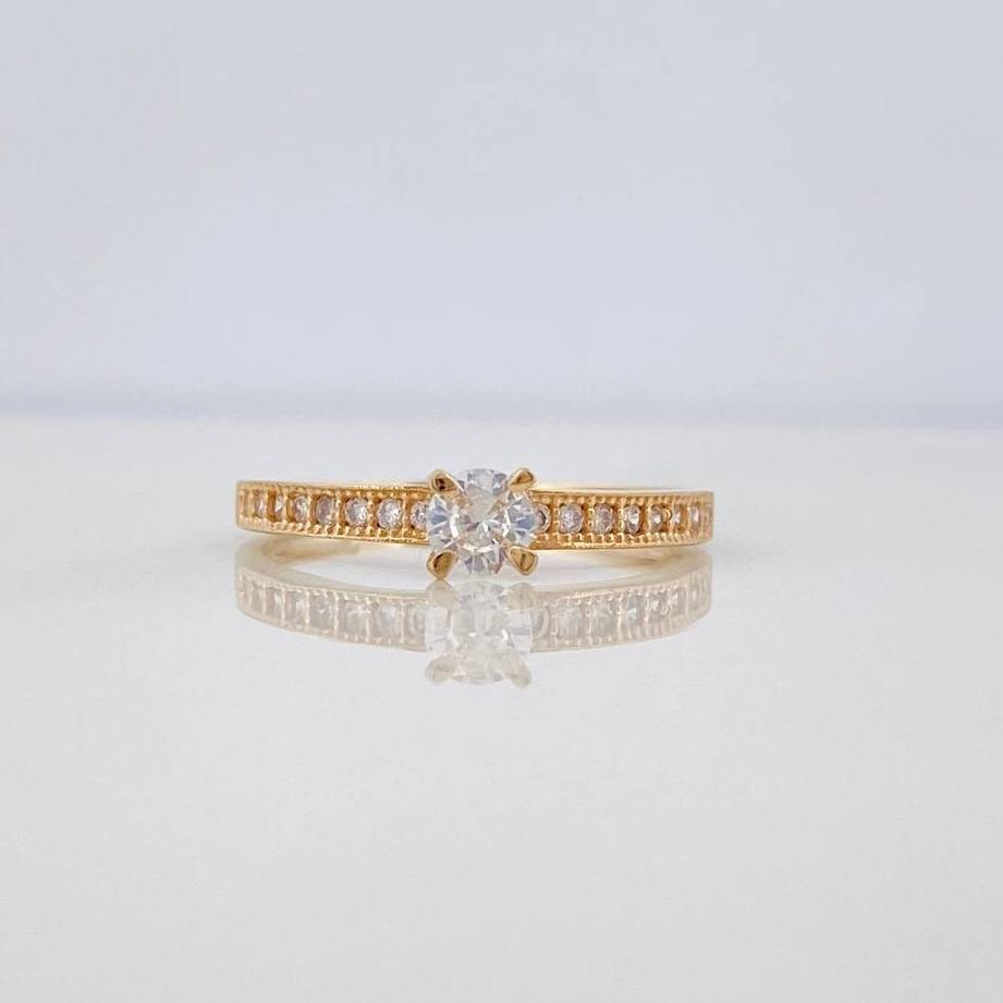 Anillo Solitario Churumbela 1.75 g / T7 Oro Amarillo 18K