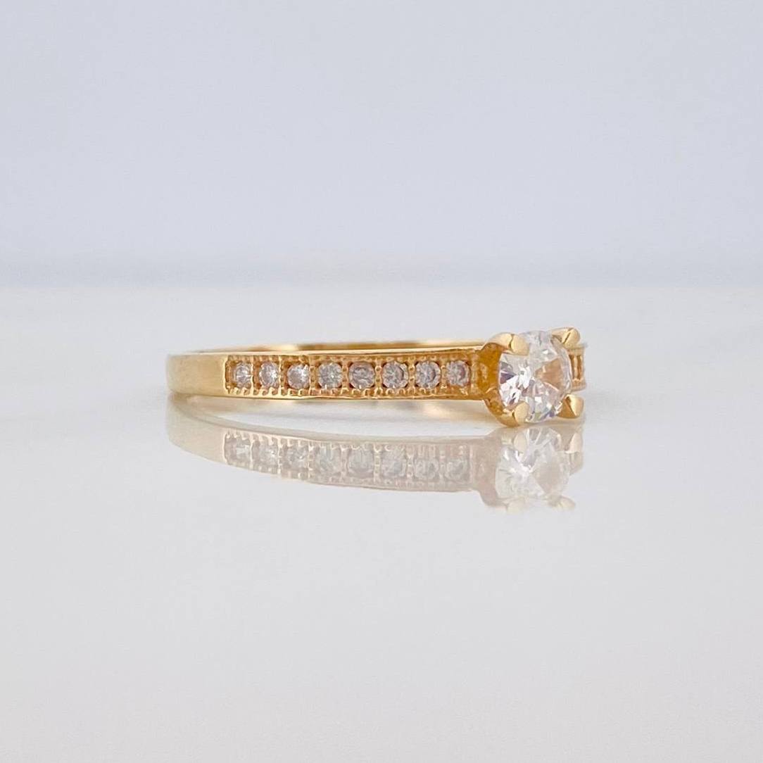 Anillo Solitario Churumbela 1.75 g / T7 Oro Amarillo 18K