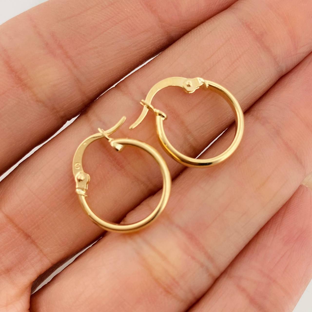 Hoop Earrings Jass 1.1 g / 1/2 in 18K Yellow Gold