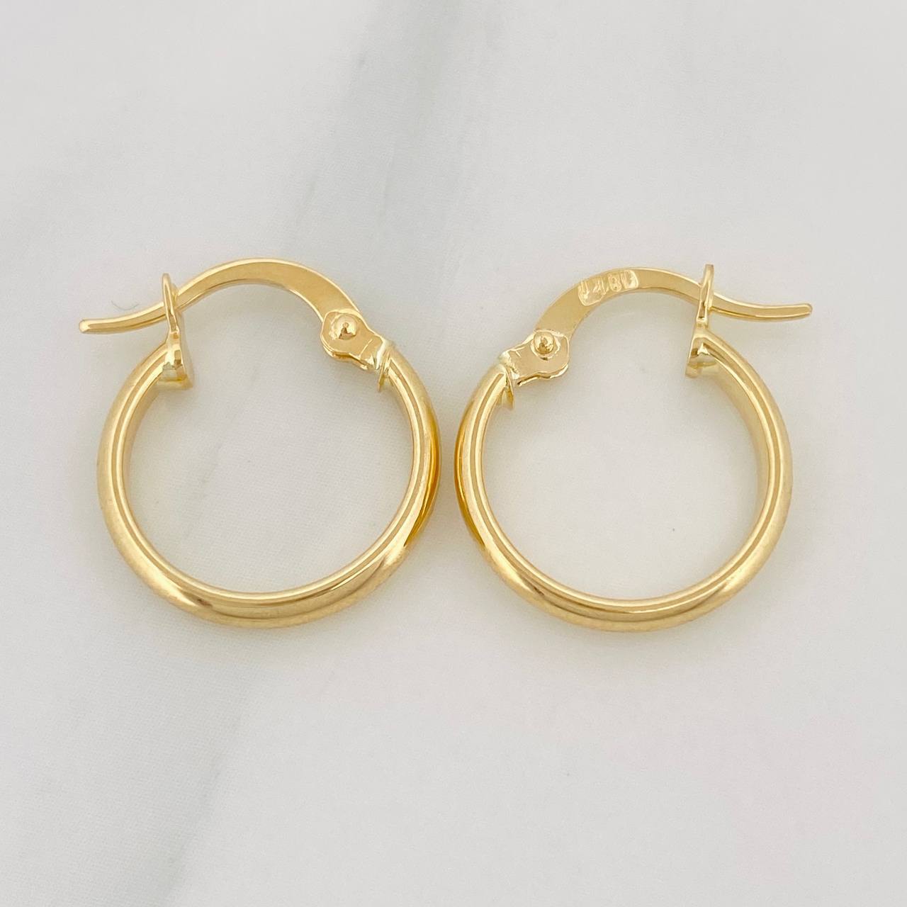 Hoop Earrings Jass 1.1 g / 1/2 in 18K Yellow Gold